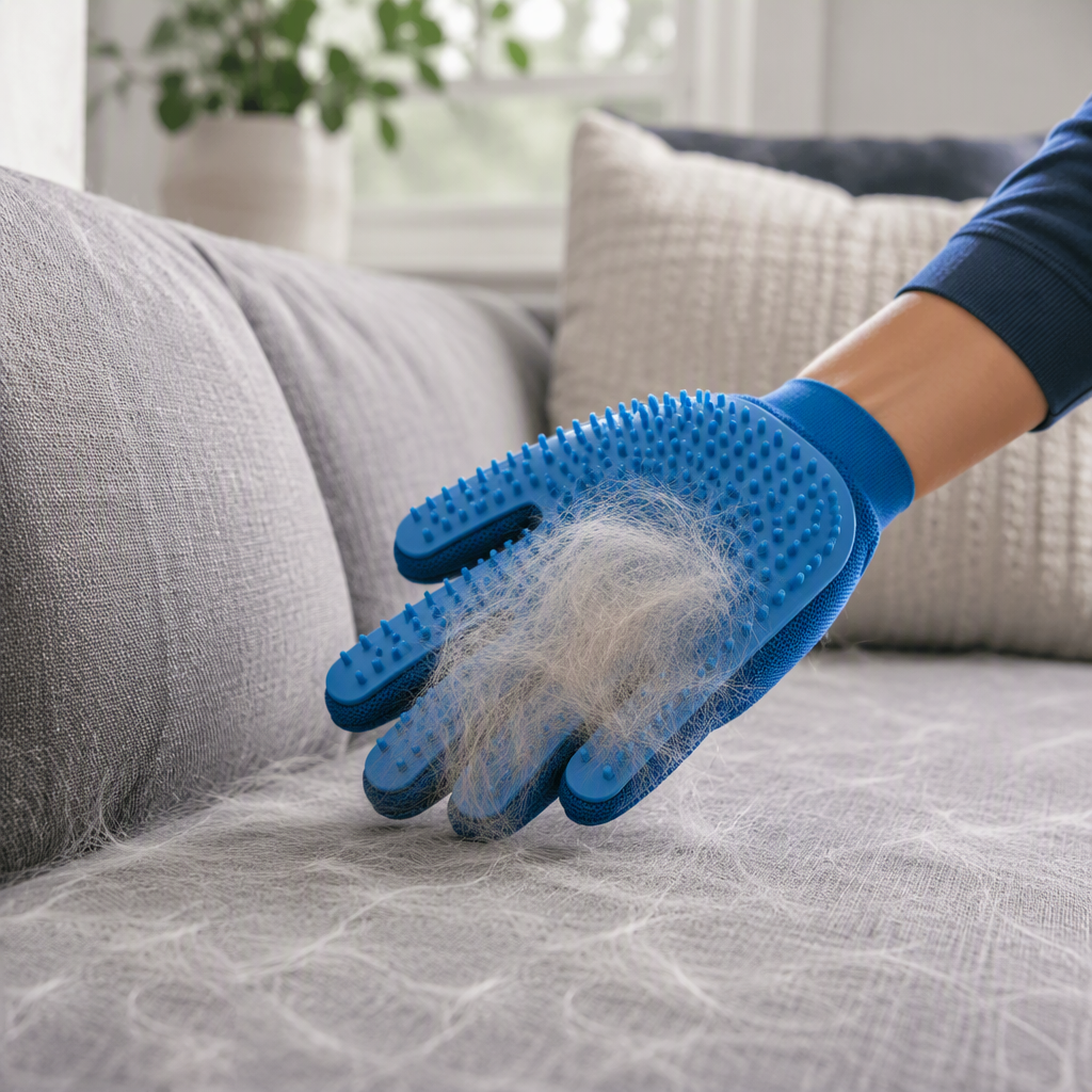 Gant de Toilettage Magique pour Chiens & Chats — Capture les Poils Morts en Caressant